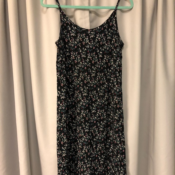 ~Vintage~ 90’s Black Floral Shift Dress - Picture 1 of 3